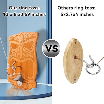 GSE Games & Sports Expert Ring Toss Game for Adults, Hook and Ring Toss Game Wall Mount for Outdoor/Indoor, Ring Toss Hook Game for Family Fun Party Game, Man Cave Decor