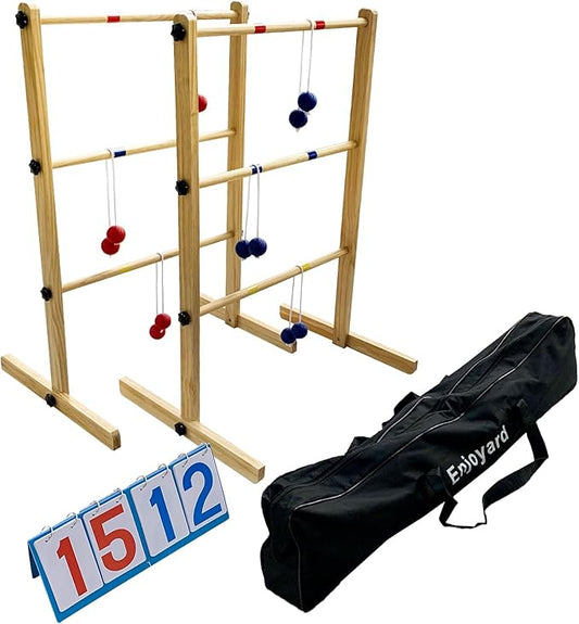 Ladder Ball Set with 2 Ladders 6 Bolas and Scoreboard Lawn Game Ladder Toss Outdoor Ladder Toss