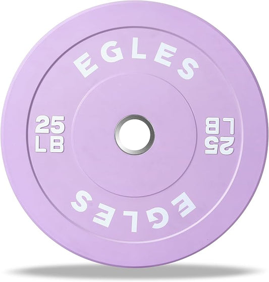 EGLES Vibrant Colorful Olympic Weight Plates, Rubber Barbell Plates, 2-inch Standard Virgin Rubber Bumper Plate 10 15 25 35 45LB for Home Gym Weightlifting, Strength Training, Fit Workouts