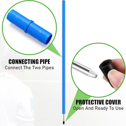 TOBWOLF 6PCS 6FT Adjustable Soccer Agility Training Poles, Detachable Sports Training Speed Sticks, Slalom Training Agility Pole Set, Outdoor Speed & Agility Turf Training Poles for Soccer Drills