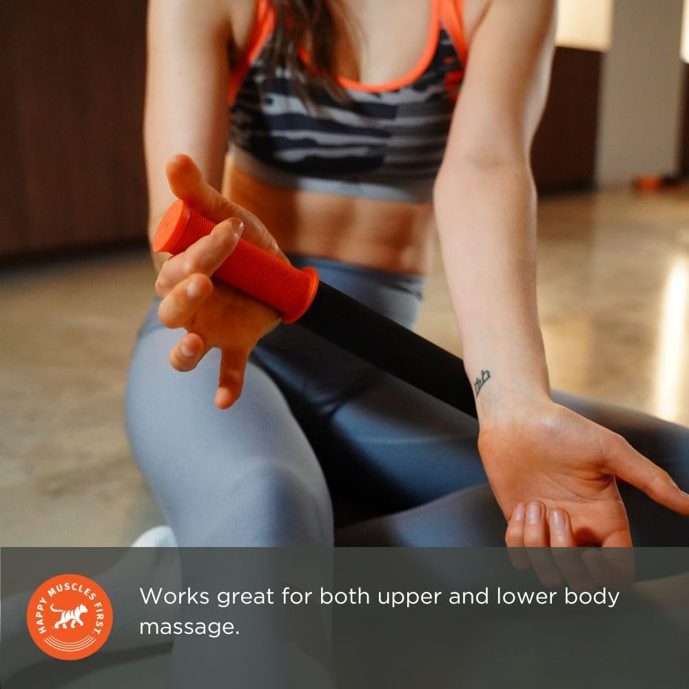 Tiger Tail 18in Massage Stick Portable Roller, Handheld, Deep Tissue Foam Roller, Body Massage and