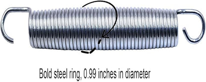 Bold and Thickened Steel Ring 5.5" Trampoline Springs Heavy Duty Galvanized Steel Replacement Spring Set ，Come with Free Triangle Hook-Hook(10 Pieces)