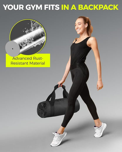 DASKING 4ft/4.9ft Barbell, 2-Inch Olympic Detachable Bar, Portable Strength Training Bar for Weightlifting, Squat, Bench Press, Home Gym, 450LBS, Includes Silent Collars