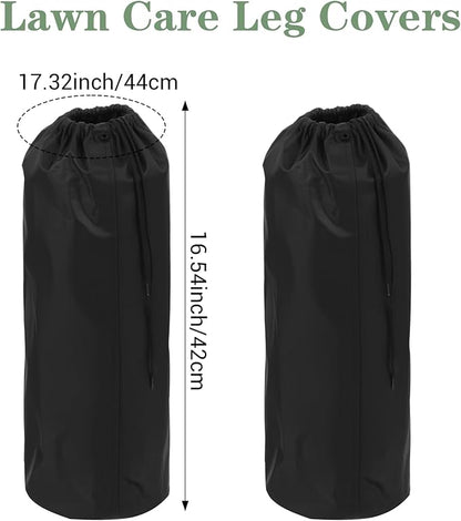 Xindojuz 2 PCS Lawn Care Leg Gaiters for Hiking Men, Waterproof Leg Guards for Snow Boots, Garden Trimming Weeds Eater Legs Chaps, Adjustable Legs Guards for Garden and Farm Working, Black