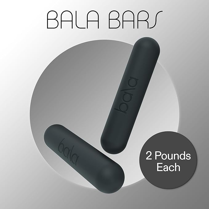 Bala Bars Dumbbell Set for Women & Men - Set of 2 Bars Designed for Walking, Strength Training, HIIT, Boxing & Aerobics - Hand Weights for Working Out at Home