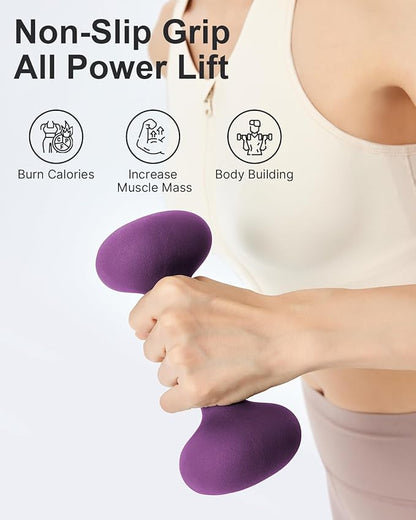 YOTTOY Weights Dumbbells Set for Women,2-15 Pound Dumbbells Set of 2, Non-Slip Hand Weights for Home Workouts, Portable Strength Training Neoprene dumbbells