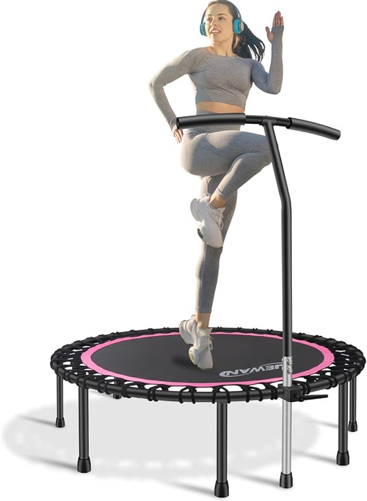 Newan 40"-48" Silent Mini Trampoline Fitness Trampoline Bungee Rebounder Jumping Cardio Trainer Workout for Adults-Max Limit 330lbs