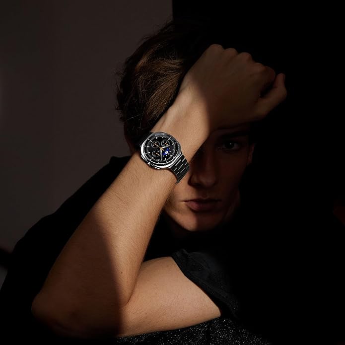 Compatible with Samsung Galaxy Watch 8 Band 40mm 44mm Galaxy Watch 8 Classic 46mm 2025, No Gap Business Stainless Steel Metal Band Strap for Galaxy Watch 8 Men Women, Black