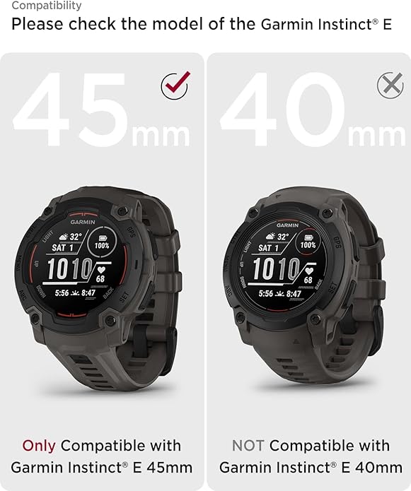 Miimall Rugged Band for Garmin Instinct E 45mm Sport Strap, Lightweight, 22mm Silicone Adjustable Watch Bracelet Replacement Wristband for Garmin Instinct E for Men Women, Black