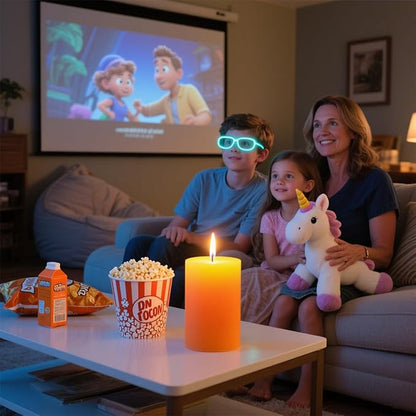 6 Packs 2.75x4 Inch Orange Pillar Candles, Unscented Dripless Cylinder Wax Fall Colored Candles for Thanksgiving Day Home Table Holiday Party Spa Decor Emergency Power Outage