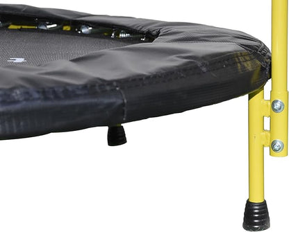 Teamson by Crowntec 36'' Round UV Resistant Steel Mini Trampoline with Handle and Safety Pad for Kids Removable Legs Indoor Outdoor Use Blue