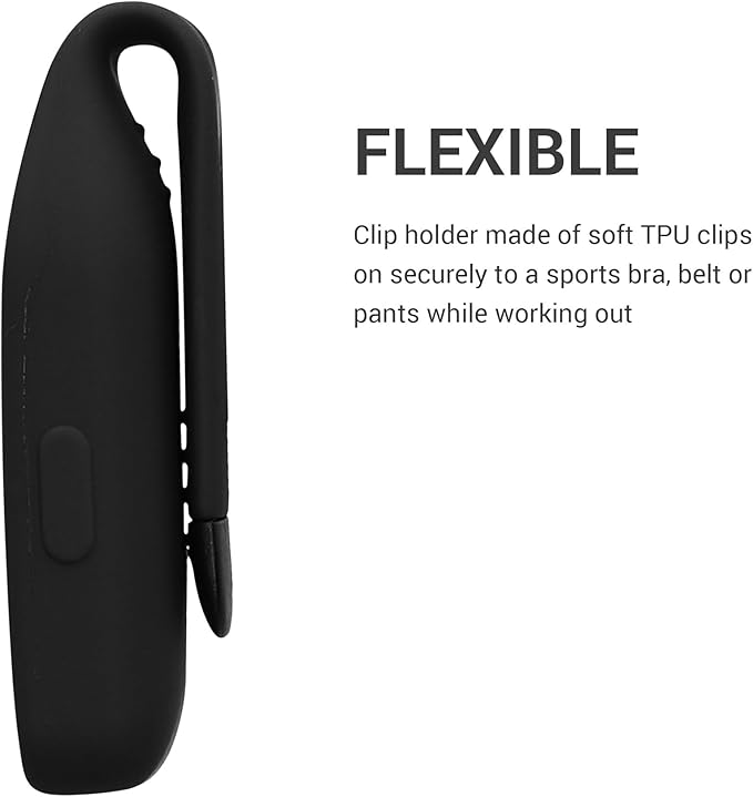 kwmobile 2X Clip Holders Compatible with Huawei Band 10/9 / 8 - Clip-On Holder Replacement Set - Black/Orange