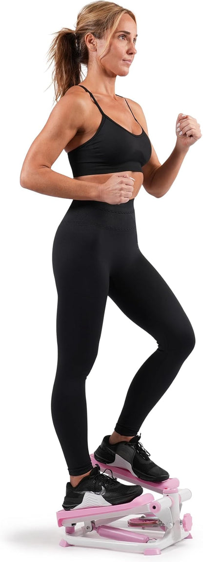 Sunny Health & Fitness Mini Steppers for Exercise at Home, Stair Step Workout Machine, Full Body Cardio Equipment, with Optional Free SunnyFit App Connection and Resistance Band