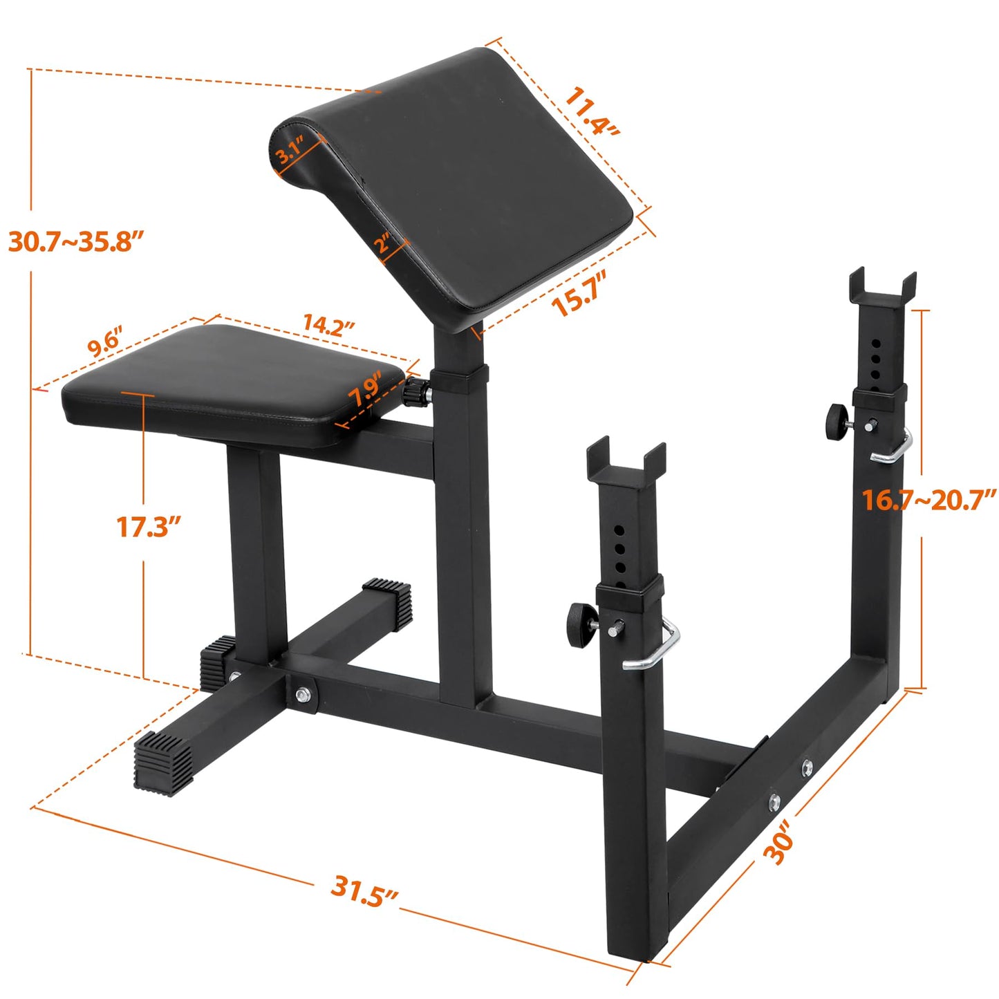 HSM Preacher Curl Weight Bench Max load 450lbs Biceps Station