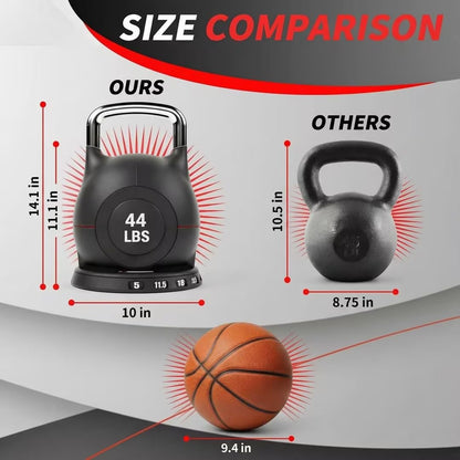 LIFERUN Adjustable Kettlebell Set with 7 Weight Levels, 44 lb