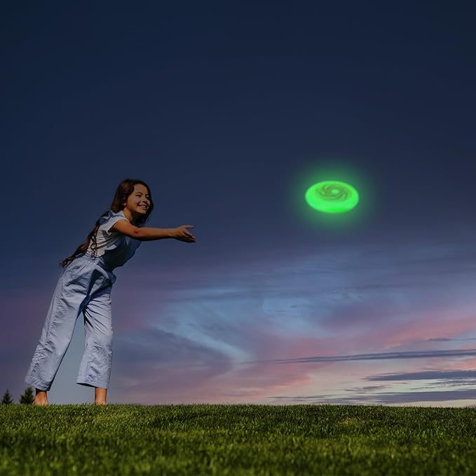 175g Professional Sports Flying Disc for Ultimate & Casual Play, Glow-in-The-Dark Competition Grade Throwing Disc, Diamond/Hurricane Pattern, Perfect for Ultimate Sport, Outdoor Fun and Fitness