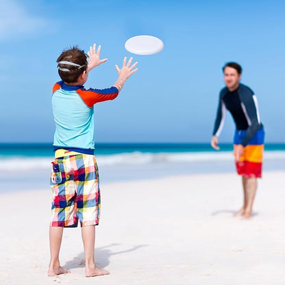 Tenceur 36 Pcs DIY Plastic Flying Disks Bulk 7 Inch Color Your Own White Flying Disc with 10 Paintbrushes and 3 Paints for Party Favors and Crafts Fun Home Activities Games