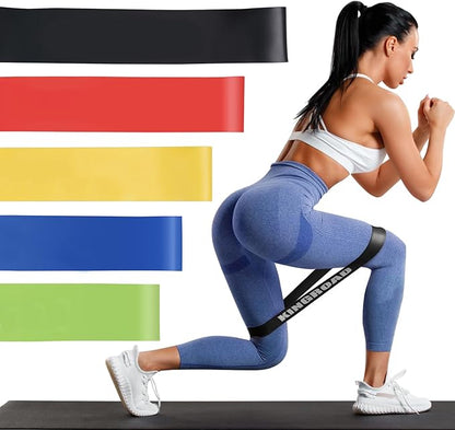 Resistance Band Pull Up Assistance Bands,Set of 5 Resistance Heavy Duty Exercise Stretch Fitness Bands for Stretching Power Lifting Workout Training with Instruction Guide