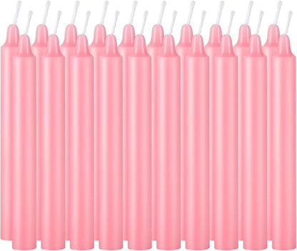 Set of 40 Pink Candles ??Spell Chime Candles for Valentine's Day,Wedding,Rituals, Prayer, Birthdays, Meditation, Altar -0.5X4 Inch Tall, Unscented (Pink)