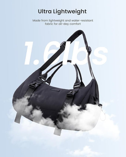 LOVEVOOK Gym Bag for Women Men, duffle bag for travel with shoe compartment, Small Gym Tote Dry Wet Separation, Multipurpose Weekender Overnight Bag, Lightweight Carry On Bag, Khaki Beige