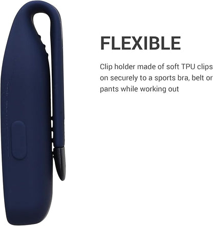 kwmobile 2X Clip Holders Compatible with Huawei Band 10/9 / 8 - Clip-On Holder Replacement Set - Dark Blue/Orange