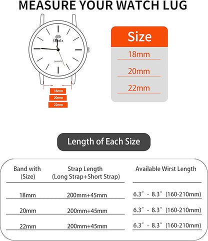 TStrap Nylon Sport Watch Band - Black Quick Release Watch Straps for Men Women - Athletic Military Smart Watch Bracelet Replacement - Correa para Reloj Hombre - 18mm 20mm 22mm