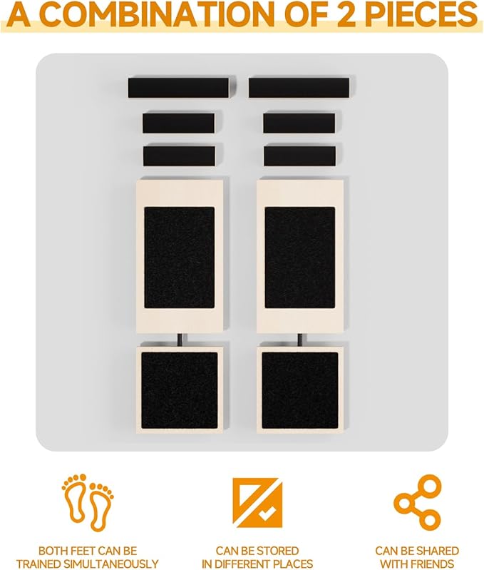 Sidekick Ankle Board,2PCS Blackboard Foot Trainer Single-Leg Balance Board Ankle Strengthener Foot Balance Trainer Exerciser for Sprains,Posture Correction,Intensive Training-Portable Bag