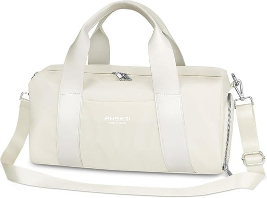 Compact Sports Gym Bag for Women, Cute Mini Duffle Bag with Wet Pocket & Shoes Compartment