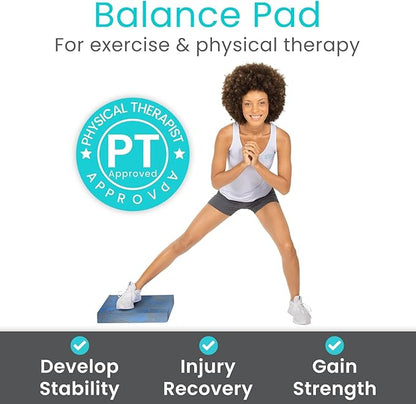 Vive Balance Pad - Foam Large Yoga Mat Trainer for Physical Therapy, Stability Workout, Knee and Ankle Exercise, Strength Training, Rehab - Chair Cushion for Adults, Kids, and Travel