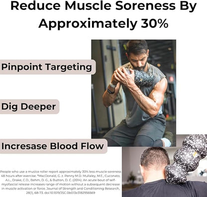 Rollga POINT - The Better Foam Roller for Physical Therapy. Deep Tissue Massage Roller for Muscle Recovery, Back Pain Relief & Flexibility. Yoga & Pilates Exercise Roller. Beginner & Athlete Approved.