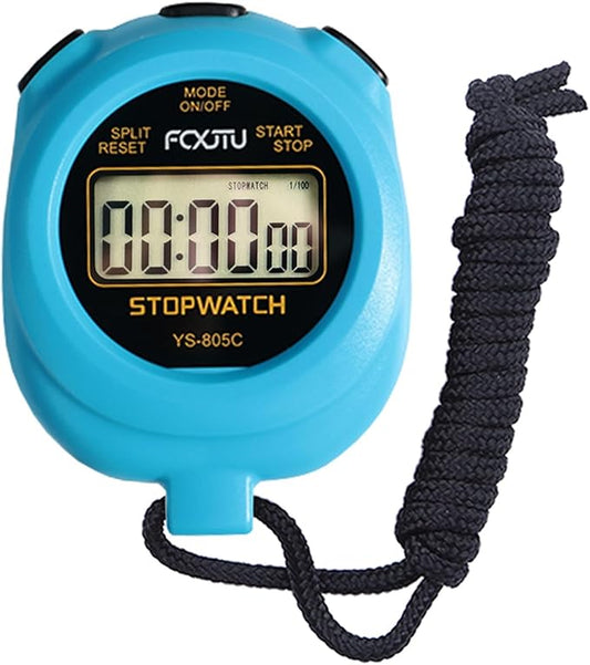 FCXJTU Simple Stopwatch Timer, Single Lap Stopwatch Countdown Timer, No Hourly Beep, On/Off, AAA