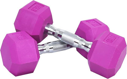Colored Rubber Coated Hex Dumbbell Weight Set,Multiple Packages