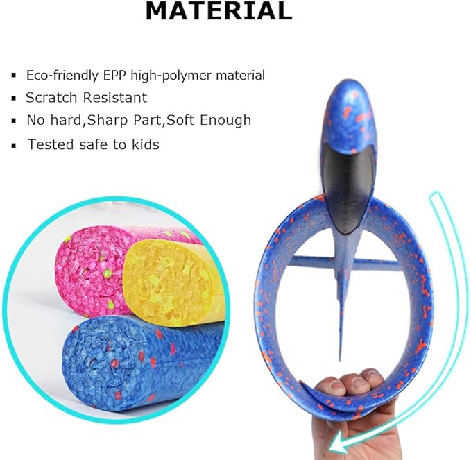 BooTaa 2 Pack Airplane Toys, 17.5" Large Throwing Foam Plane, 2 Flight Mode Glider, Flying Toy for Kids, Birthday Gifts for 3 4 5 6 7 8 9 10 11 12 Year Old Boys Girls, Outdoor Sport Toys Party Favors
