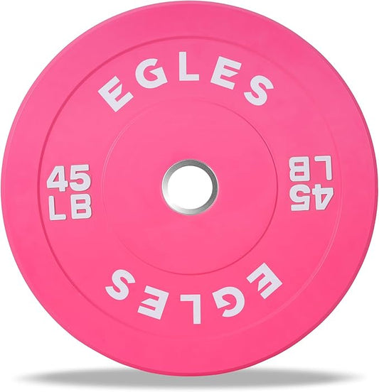 EGLES Vibrant Colorful Olympic Weight Plates, Rubber Barbell Plates, 2-inch Standard Virgin Rubber Bumper Plate 10 15 25 35 45LB for Home Gym Weightlifting, Strength Training, Fit Workouts