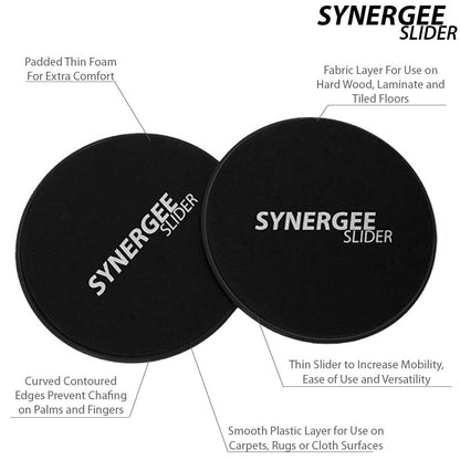 Synergee Core Sliders – Jet Black Dual Sided Ab Exercise Discs