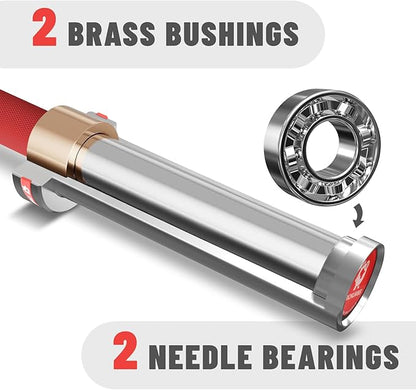 7ft Olympic Barbell, Weightlifting Barbell 28mm 45lb - 500/700/1000lbs Capacity with Smooth Spinning Sleeves, Olympic Bar Fits 2" Olympic Plates, for Snatch Clean Jerk - Home Gym Training
