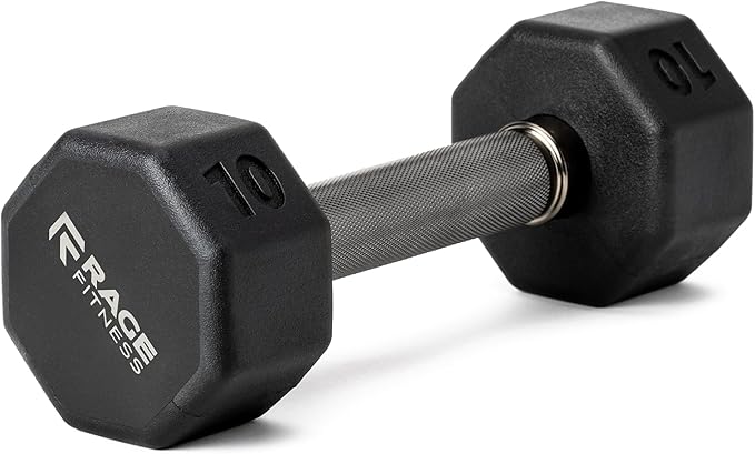 Rubber Coated Dumbbells - No Roll Design Easy-Grip Steel Knurled Handle, Weights Dumbbells Set for Strength Training - Ideal Weights Set for Home Gym - 10-60 LBS SOLD INDIVIDUALLY
