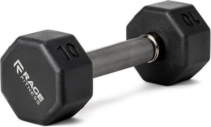 Rubber Coated Dumbbells - No Roll Design Easy-Grip Steel Knurled Handle, Weights Dumbbells Set for Strength Training - Ideal Weights Set for Home Gym - 10-60 LBS SOLD INDIVIDUALLY