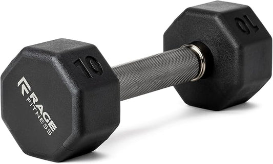 Rubber Coated Dumbbells - No Roll Design Easy-Grip Steel Knurled Handle, Weights Dumbbells Set for Strength Training - Ideal Weights Set for Home Gym - 10-60 LBS SOLD INDIVIDUALLY
