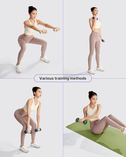 YOTTOY Weights Dumbbells Set for Women,2-15 Pound Dumbbells Set of 2, Non-Slip Hand Weights for Home Workouts, Portable Strength Training Neoprene dumbbells