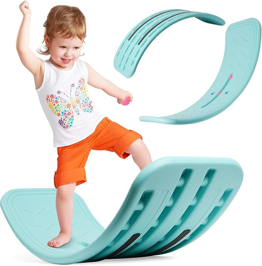 Balance Board Kids with Bouncy Ball, Wobble Balance Board for Balance & Courage Building, Sensory Integration Training, Ideal Toy for Kids Aged 3+