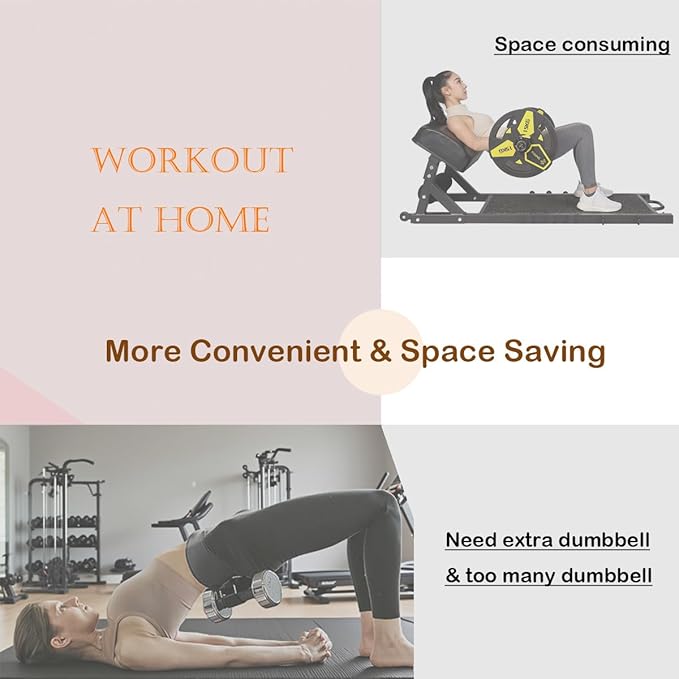 2025 New Hip Thrust and Kneeling Squat Set, Come with 90lbs Portable Exercise Equipment for Glute Training, Leg Extension Home and Gym Workout, Workout Anywhere