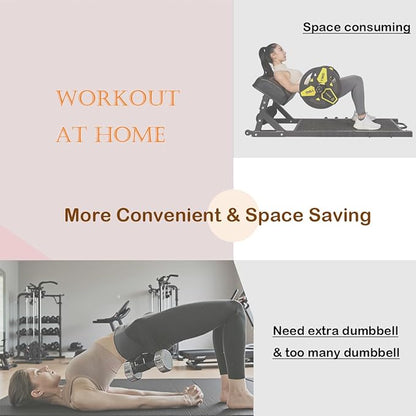 2025 New Hip Thrust and Kneeling Squat Set, Come with 90lbs Portable Exercise Equipment for Glute Training, Leg Extension Home and Gym Workout, Workout Anywhere