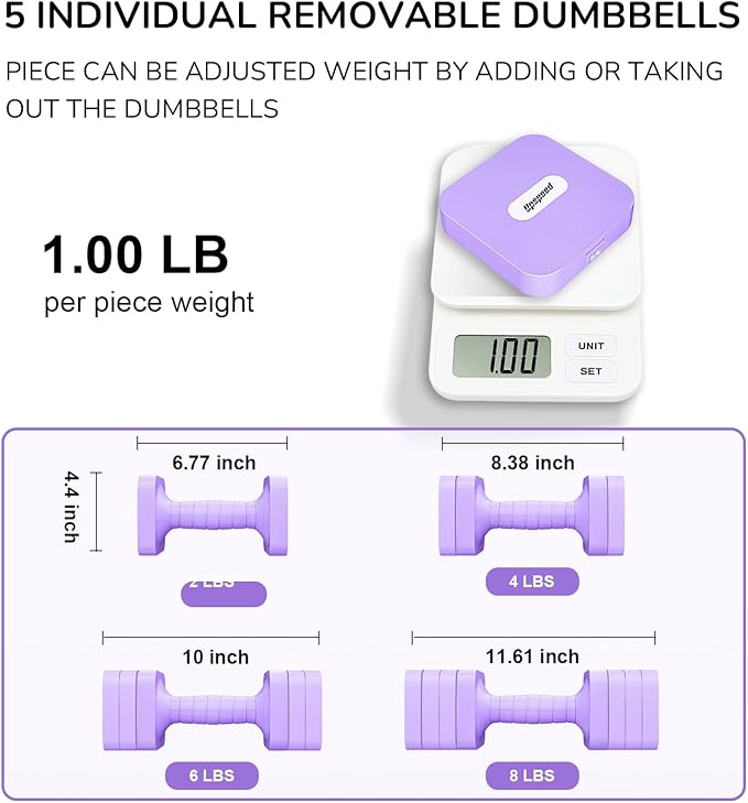 Adjustable Dumbbell Set for Women Men 16LB 20LB Hand Weights Dumbbells Sets Woman Exercise Fitness dumbbell Adjust dumbbells set of 2 for Home Gym Workout Strength Training Equipments