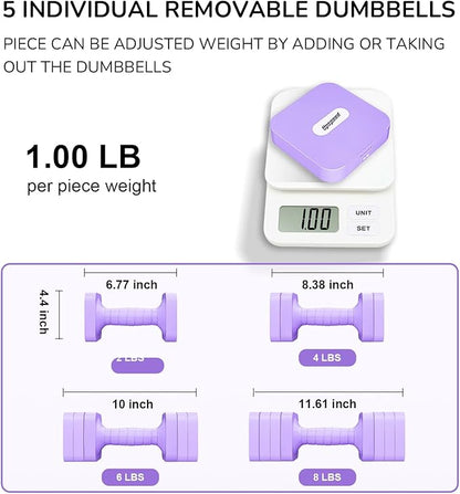 Adjustable Dumbbell Set for Women Men 16LB 20LB Hand Weights Dumbbells Sets Woman Exercise Fitness dumbbell Adjust dumbbells set of 2 for Home Gym Workout Strength Training Equipments