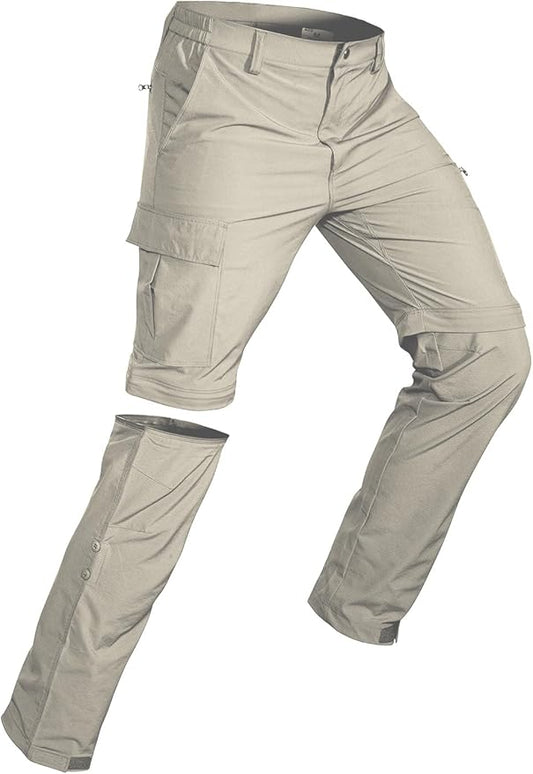 Wespornow Men's-Convertible-Hiking-Pants Quick Dry Lightweight Zip Off Breathable Cargo Pants for