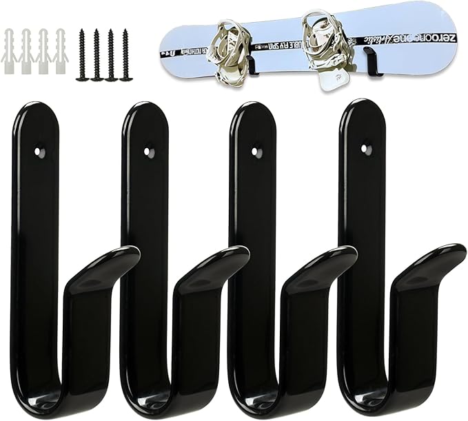 Snowboard Wall Mount Clips, Horizontal Skateboard Wall Mount，Snowboard Display Stand for Room, Garage