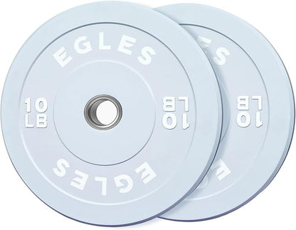 EGLES Vibrant Colorful Olympic Weight Plates, Rubber Barbell Plates, 2-inch Standard Virgin Rubber Bumper Plate 10 15 25 35 45LB for Home Gym Weightlifting, Strength Training, Fit Workouts