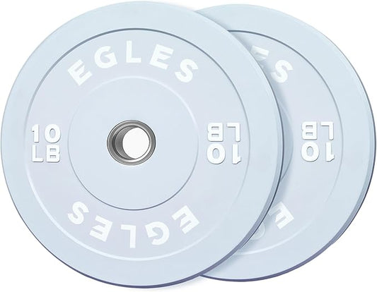 EGLES Vibrant Colorful Olympic Weight Plates, Rubber Barbell Plates, 2-inch Standard Virgin Rubber Bumper Plate 10 15 25 35 45LB for Home Gym Weightlifting, Strength Training, Fit Workouts