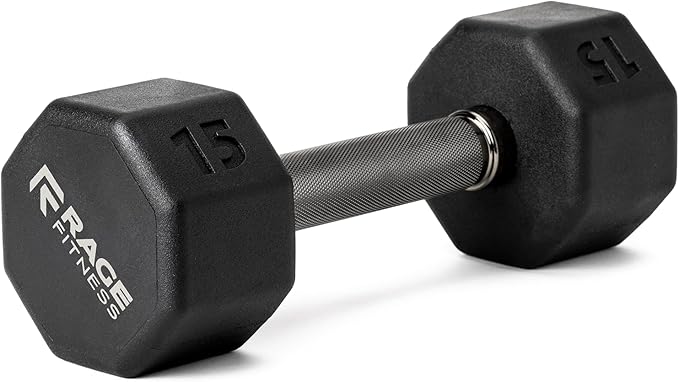 Rubber Coated Dumbbells - No Roll Design Easy-Grip Steel Knurled Handle, Weights Dumbbells Set for Strength Training - Ideal Weights Set for Home Gym - 10-60 LBS SOLD INDIVIDUALLY